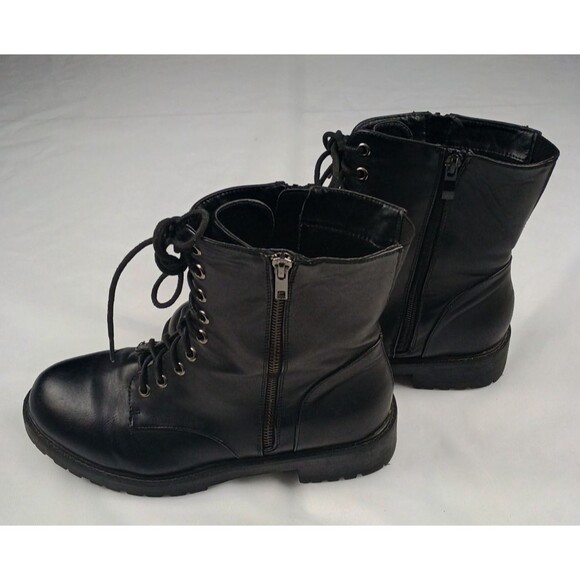 Womens Black Boots Lace & Zipper US Womens 10.5 Measured Torrid main image 11